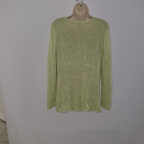 Eileen Fisher Sweater Mint Green Viscose & Linen Size L - Picture 3 of 7